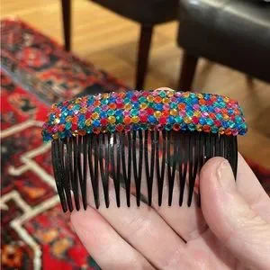 Rare Vintage RICHARD KERR Pave Multi-Color Crystal 80s Hair Comb Richard Kerr | Accessories | Rare Vintage Richard Kerr Pave  main image 2